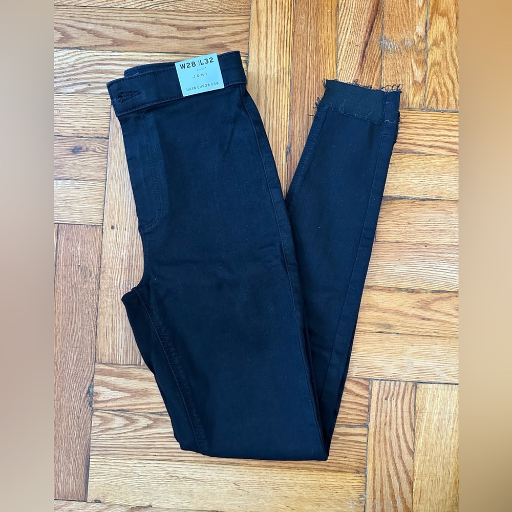 Topshop Joni High Waisted Black Skinny Jeans NWT
